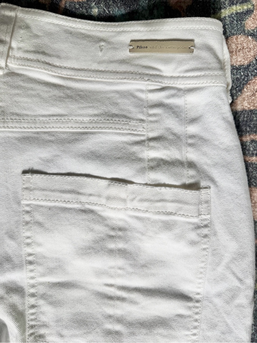 Anthropologie Pilcro White Yoke Waist Western Style Straight Leg Jeans 27 - Picture 9 of 11